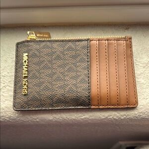 Michael Kors Brown and Tan Card Holder